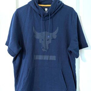 Under Armour x Project Rock Mens Hoodie Short Sleeve Sweatshirt